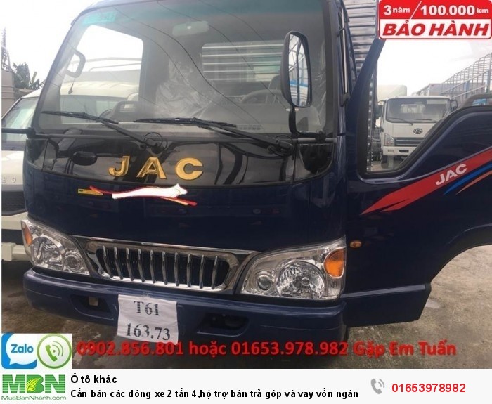 Cần bán các dòng xe 2 tấn 4,hộ trợ bán trả góp và vay vốn ngân hàng.