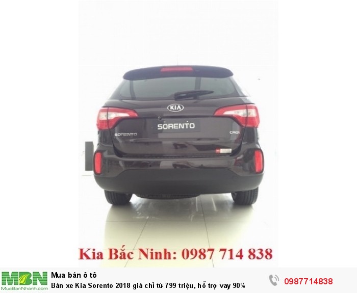 Bán xe Kia Sorento 2018 giá chỉ từ 799 triệu, hỗ trợ vay 90%