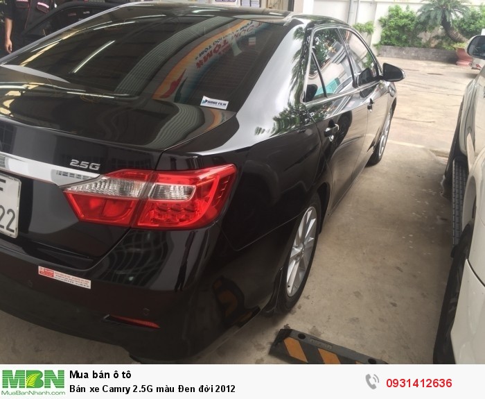 Bán xe Camry 2.5G màu Đen đời 2012