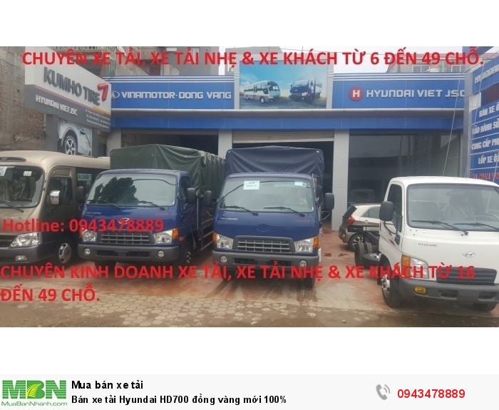 Bán xe tải Hyundai HD700 đồng vàng mới 100%