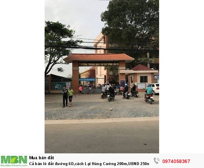 Cầ bán lô đất đường 6D,cách Lại Hùng Cường 200m,UBND 250m,Vĩnh Lộc B,Bình Chánh,DT 4x12
