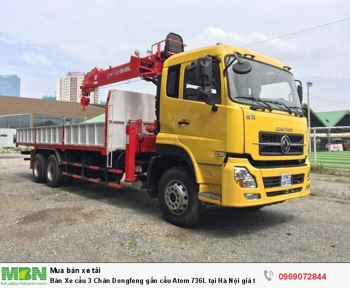 Bán Xe cẩu 3 Chân Dongfeng gắn cẩu Atom 736L tại Hà Nội giá tốt