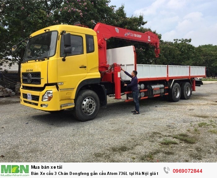 Bán Xe cẩu 3 Chân Dongfeng gắn cẩu Atom 736L tại Hà Nội giá tốt