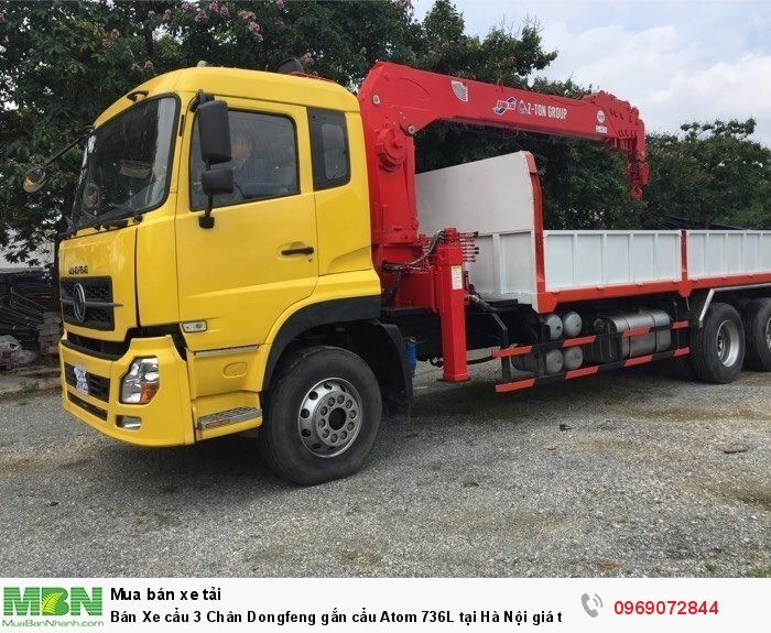 Bán Xe cẩu 3 Chân Dongfeng gắn cẩu Atom 736L tại Hà Nội giá tốt