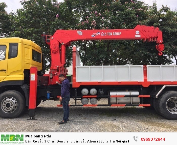 Bán Xe cẩu 3 Chân Dongfeng gắn cẩu Atom 736L tại Hà Nội giá tốt