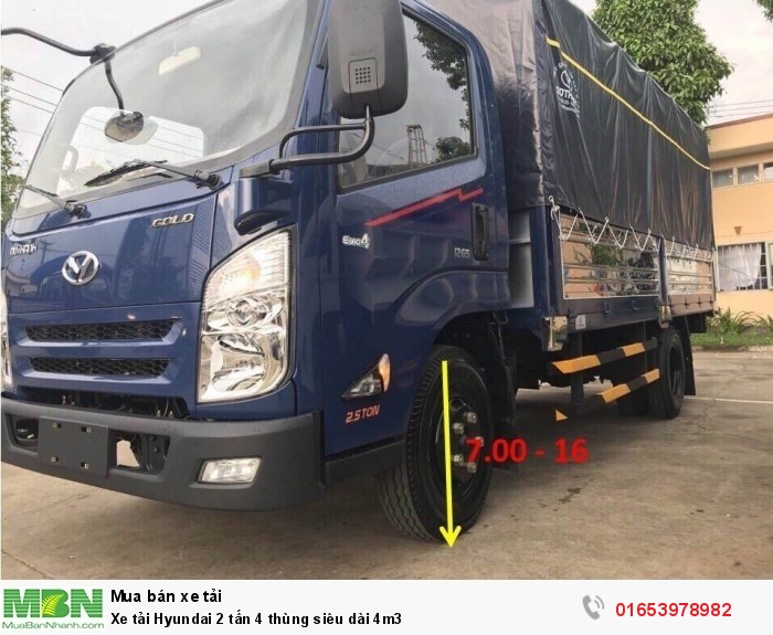 Xe tải Hyundai 2 tấn 4 thùng siêu dài 4m3