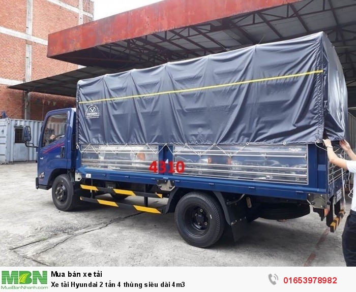 Xe tải Hyundai 2 tấn 4 thùng siêu dài 4m3