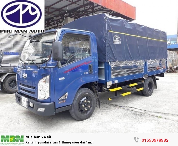 Xe tải Hyundai 2 tấn 4 thùng siêu dài 4m3
