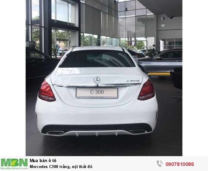 Mercedes C300 trắng, nội thất đỏ giao xe nhanh tại TP HCM