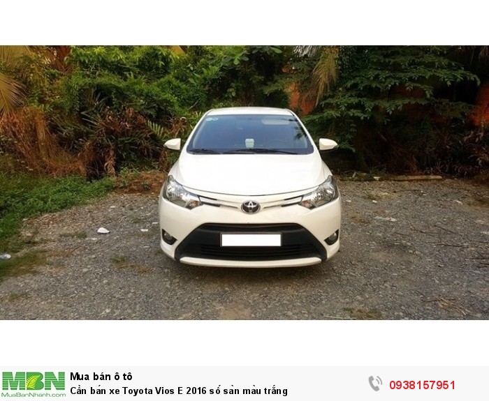 Cần bán xe Toyota Vios E 2016 số sàn màu trắng