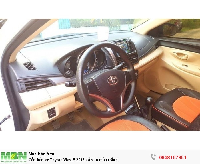 Cần bán xe Toyota Vios E 2016 số sàn màu trắng