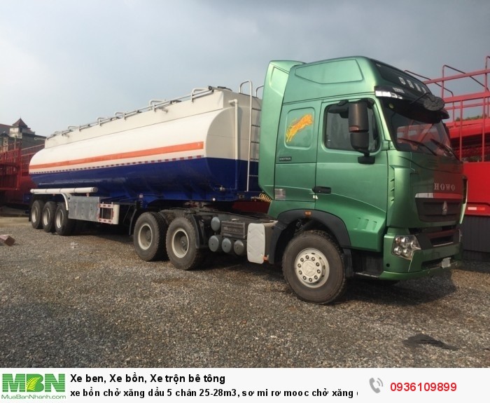 xe bồn chở xăng dầu 5 chân 25-28m3, sơ mi rơ mooc chở xăng dầu 40m3-43m3 - 2018