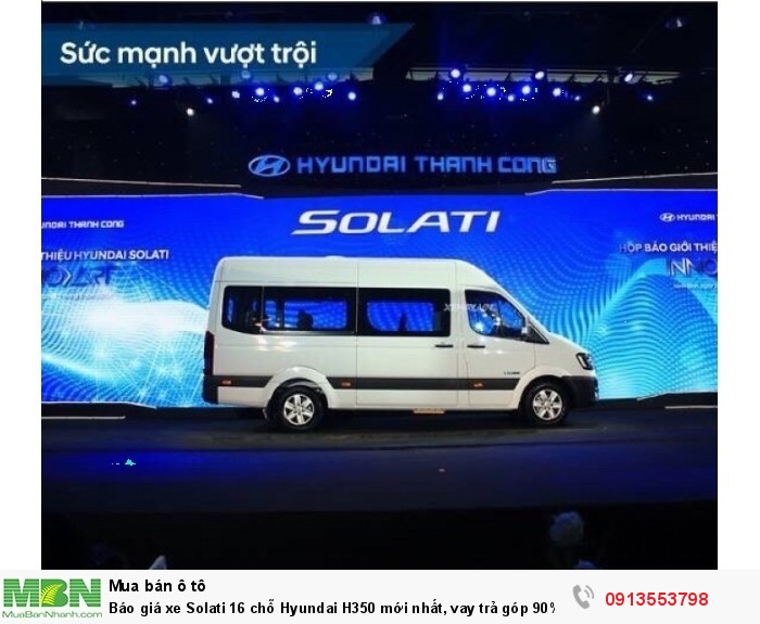 Báo giá xe Solati 16 chỗ Hyundai H350 mới nhất, vay trả góp 90% giao xe toàn miền Trung