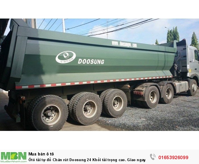 Ôtô tải tự đổ Chân rút Doosung 24 Khối tải trọng cao. hang moi  ve