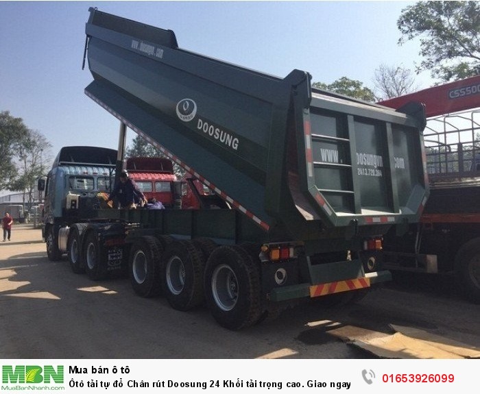Ôtô tải tự đổ Chân rút Doosung 24 Khối tải trọng cao. hang moi  ve