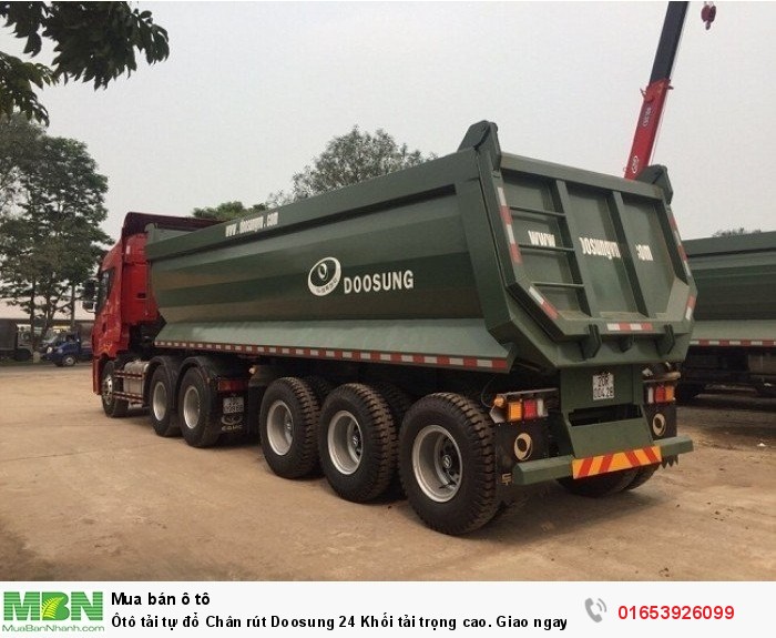 Ôtô tải tự đổ Chân rút Doosung 24 Khối tải trọng cao. hang moi  ve