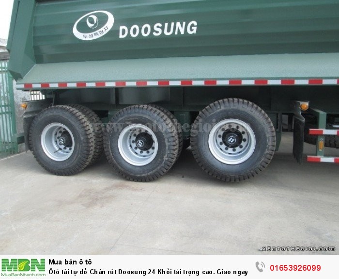 Ôtô tải tự đổ Chân rút Doosung 24 Khối tải trọng cao. hang moi  ve