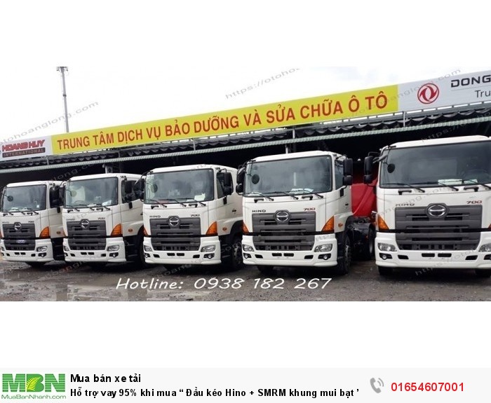 Hỗ trợ vay 95% khi mua “ Đầu kéo Hino + SMRM khung mui bạt ”