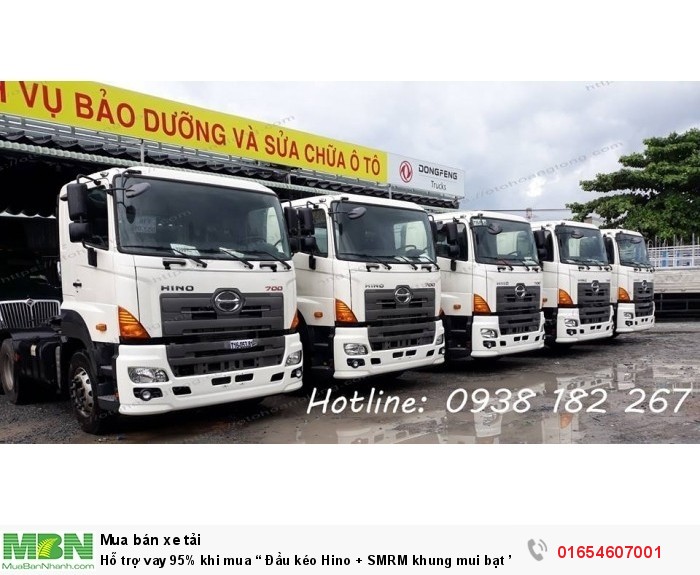 Hỗ trợ vay 95% khi mua “ Đầu kéo Hino + SMRM khung mui bạt ”