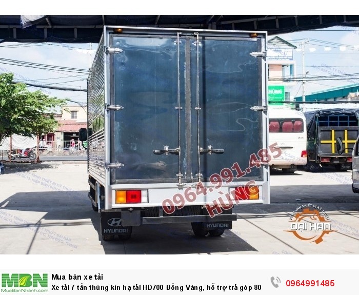 Xe tải 7 tấn thùng kín hạ tải HD700 Đồng Vàng, hỗ trợ trả góp 80%