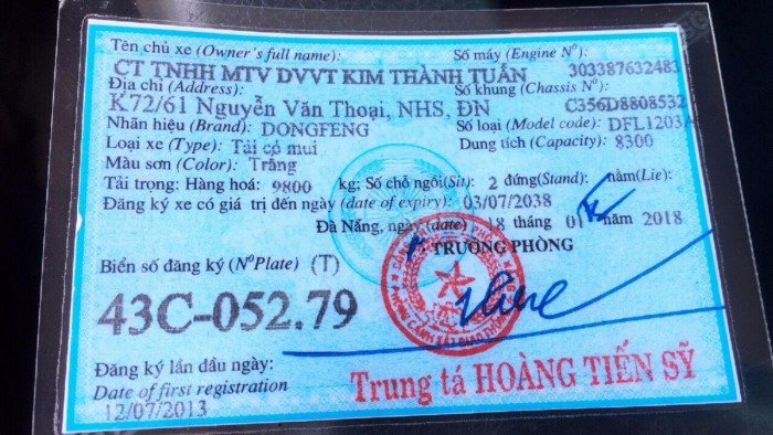 xe 3 chân 2 dí 1 cầu dongfeng hoàng huy sản xuất 2013
