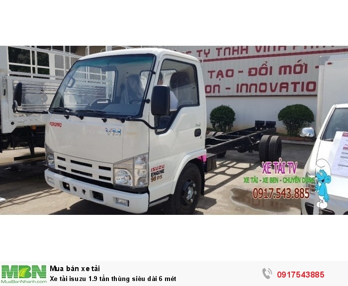 Xe tải Isuzu 1.9 tấn thùng siêu dài 6 mét