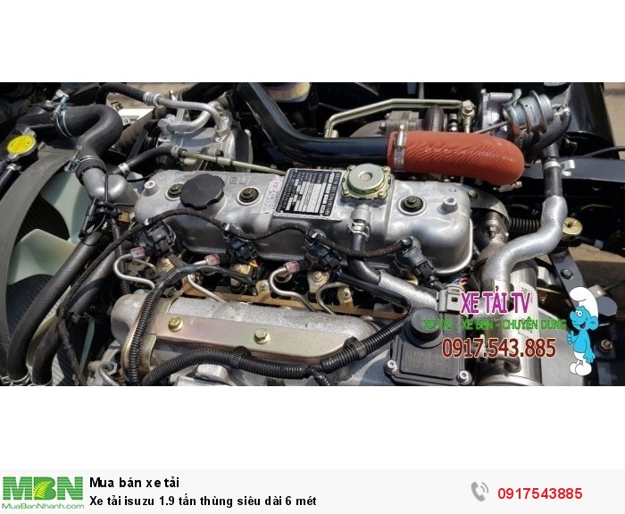Xe tải Isuzu 1.9 tấn thùng siêu dài 6 mét