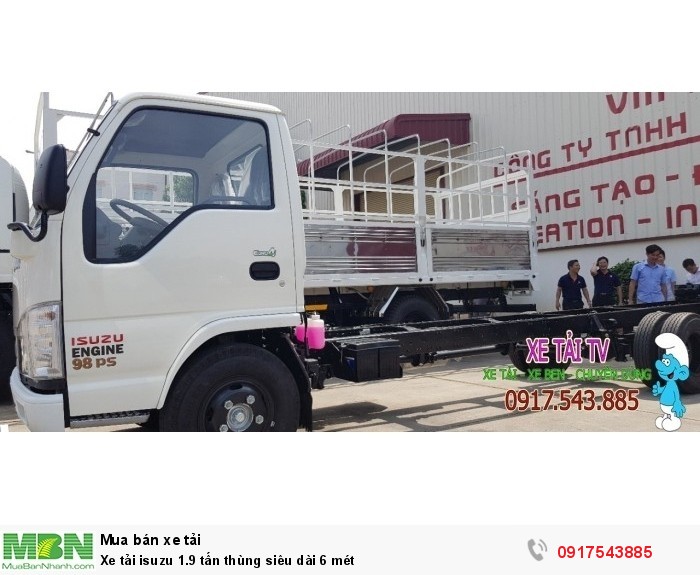 Xe tải Isuzu 1.9 tấn thùng siêu dài 6 mét