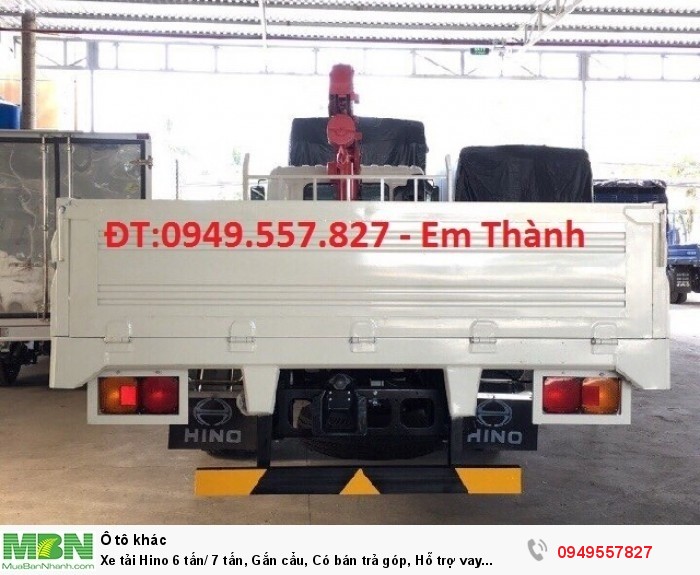 Xe tải Hino 6 tấn/ 7 tấn, Gắn cẩu, Có bán trả góp, Hỗ trợ vay ngân hàng*