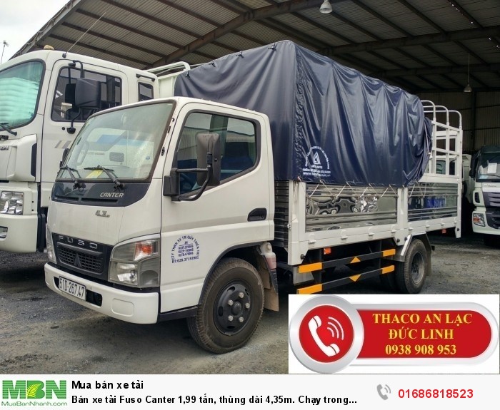 Bán xe tải Fuso Canter 1,99 tấn, thùng dài 4,35m. Chạy trong thành phố