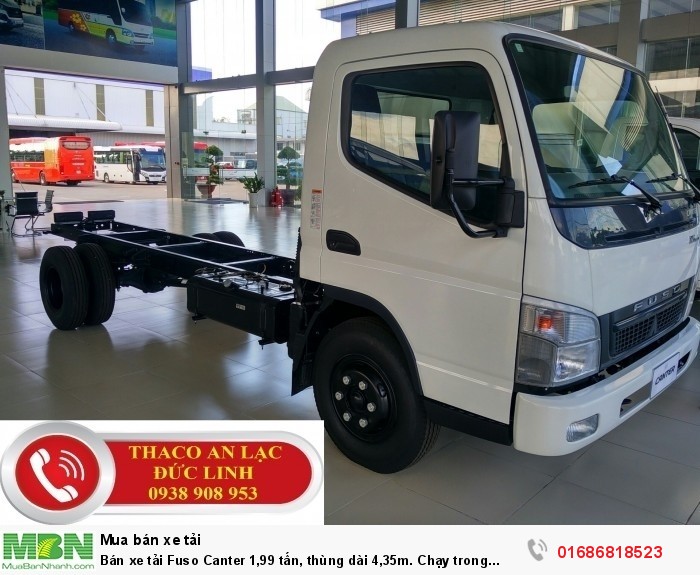 Bán xe tải Fuso Canter 1,99 tấn, thùng dài 4,35m. Chạy trong thành phố