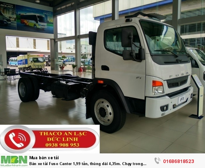 Bán xe tải Fuso Canter 1,99 tấn, thùng dài 4,35m. Chạy trong thành phố