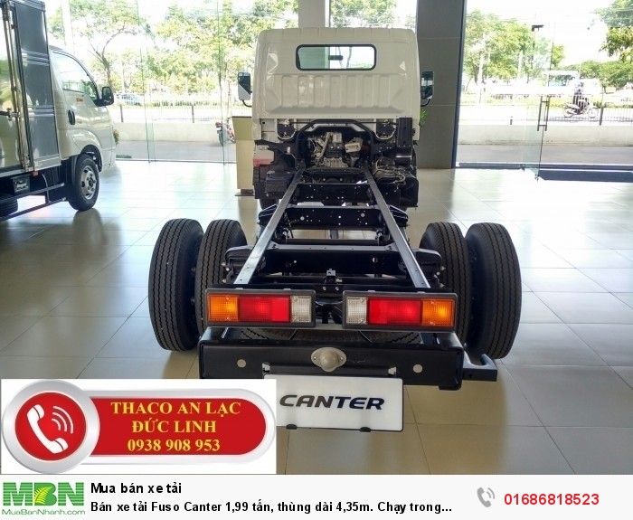 Bán xe tải Fuso Canter 1,99 tấn, thùng dài 4,35m. Chạy trong thành phố