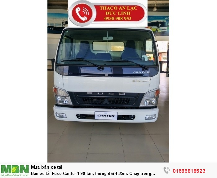 Bán xe tải Fuso Canter 1,99 tấn, thùng dài 4,35m. Chạy trong thành phố