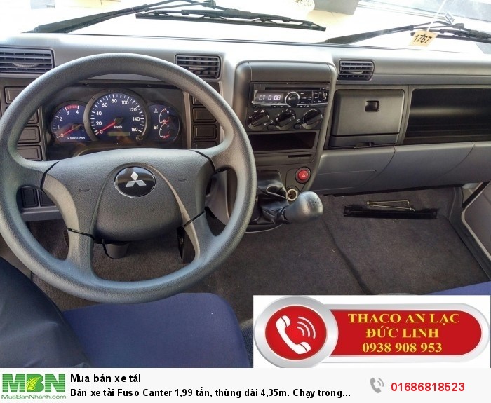 Bán xe tải Fuso Canter 1,99 tấn, thùng dài 4,35m. Chạy trong thành phố