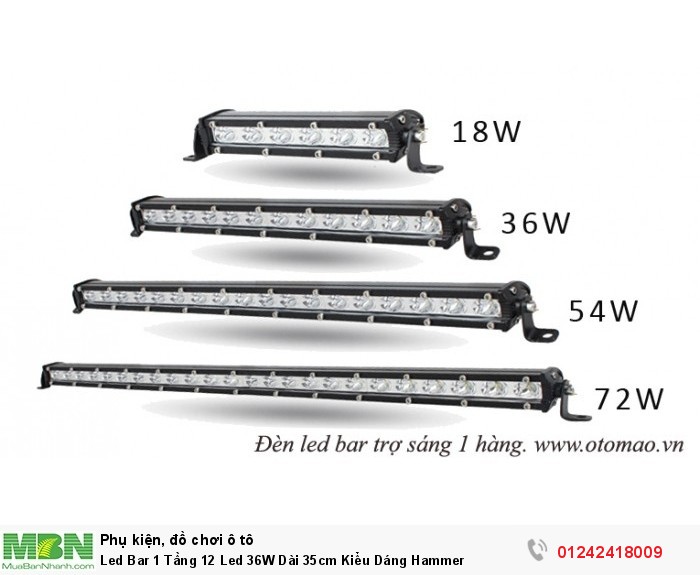Led Bar 1 Tầng 12 Led 36W Dài 35cm Kiểu Dáng Hammer