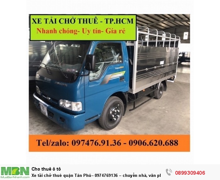 Xe tải chở thuê quận Tân Phú–  chuyển nhà, văn phòng giá rẻ