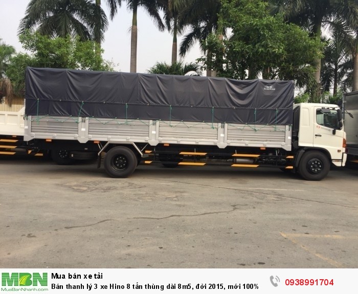 Bán thanh lý 3 xe Hino 8 tấn thùng dài 8m5, đời 2015, mới 100%