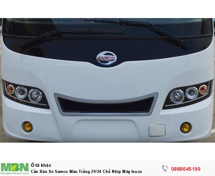 Cần Bán Xe Samco Màu Trắng 29/34 Chỗ Nhíp Máy Isuzu