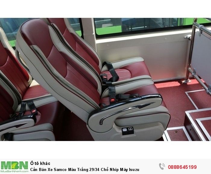 Cần Bán Xe Samco Màu Trắng 29/34 Chỗ Nhíp Máy Isuzu
