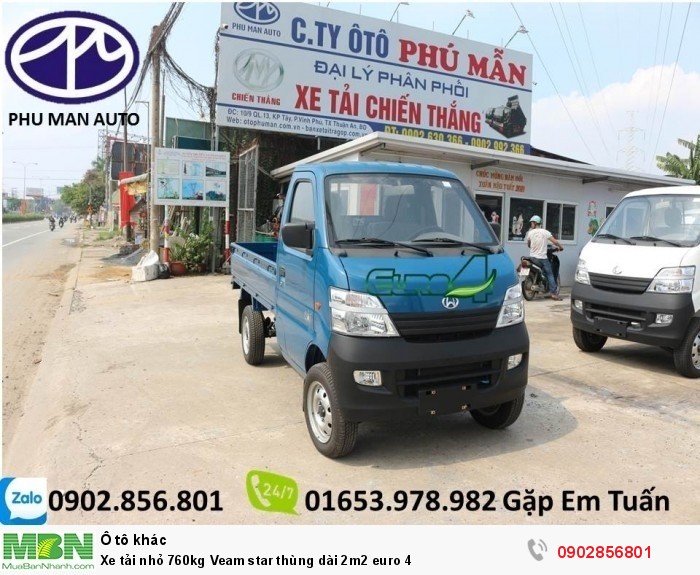 Xe tải nhỏ 760kg Veam star thùng dài 2m2 Euro 4