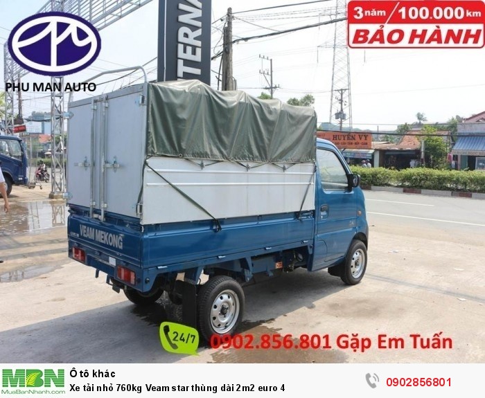 Xe tải nhỏ 760kg Veam star thùng dài 2m2 Euro 4