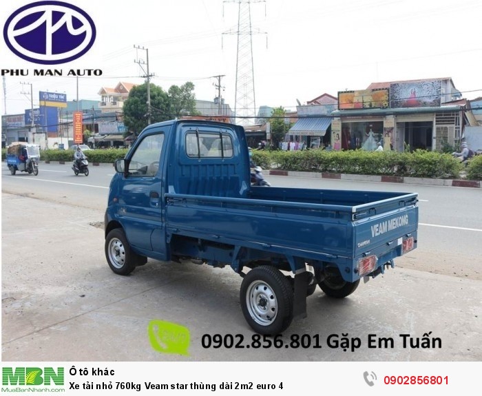 Xe tải nhỏ 760kg Veam star thùng dài 2m2 Euro 4