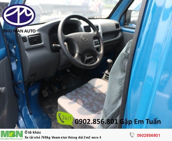 Xe tải nhỏ 760kg Veam star thùng dài 2m2 Euro 4