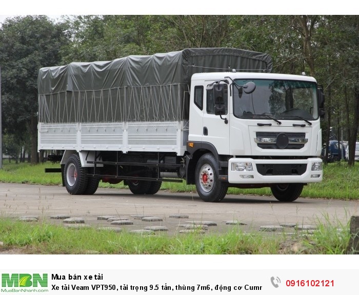 Xe tải Veam VPT950, tải trọng 9.5 tấn, thùng 7m6, động cơ Cummin Euro 4