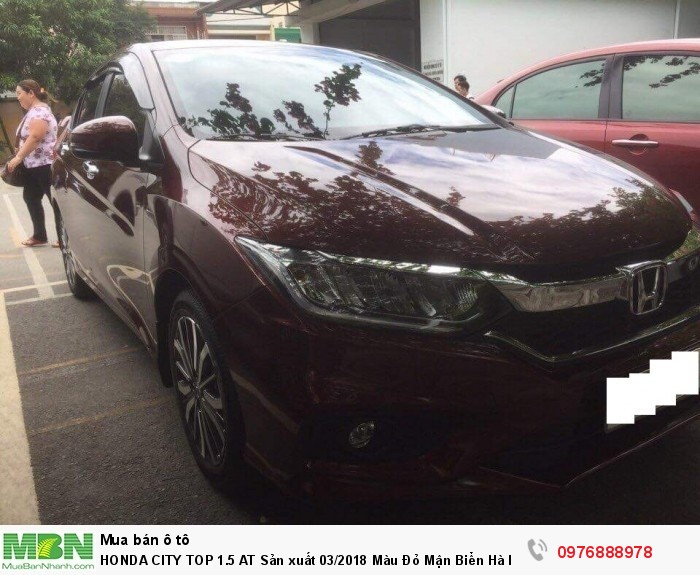 Honda City Top 1.5 At Sản Xuất 03/2018 Màu Đỏ Mận Biển Hà Nội.