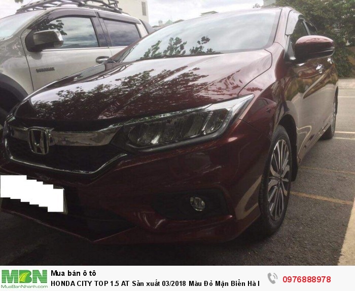 Honda City Top 1.5 At Sản Xuất 03/2018 Màu Đỏ Mận Biển Hà Nội.