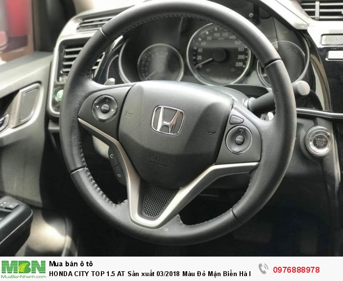 Honda City Top 1.5 At Sản Xuất 03/2018 Màu Đỏ Mận Biển Hà Nội.