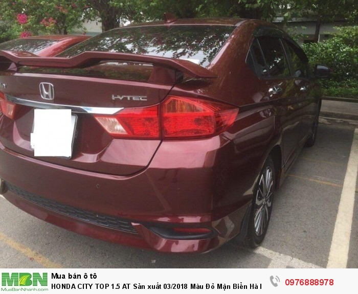 Honda City Top 1.5 At Sản Xuất 03/2018 Màu Đỏ Mận Biển Hà Nội.