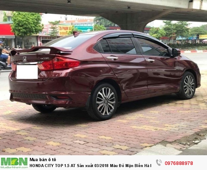 Honda City Top 1.5 At Sản Xuất 03/2018 Màu Đỏ Mận Biển Hà Nội.